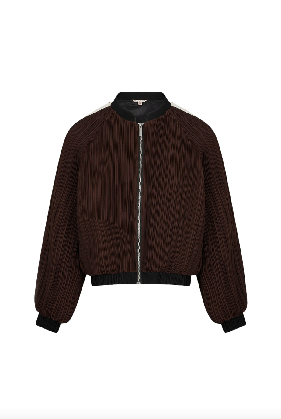 Ellen Chocolate Brown Stripe Bomber Jacket
