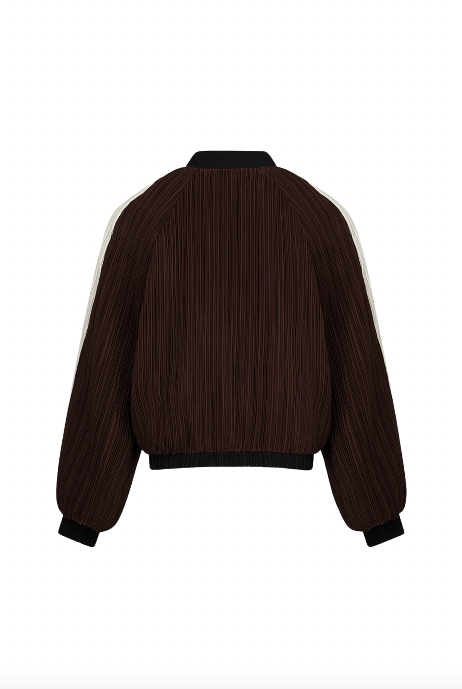 Ellen Chocolate Brown Stripe Bomber Jacket