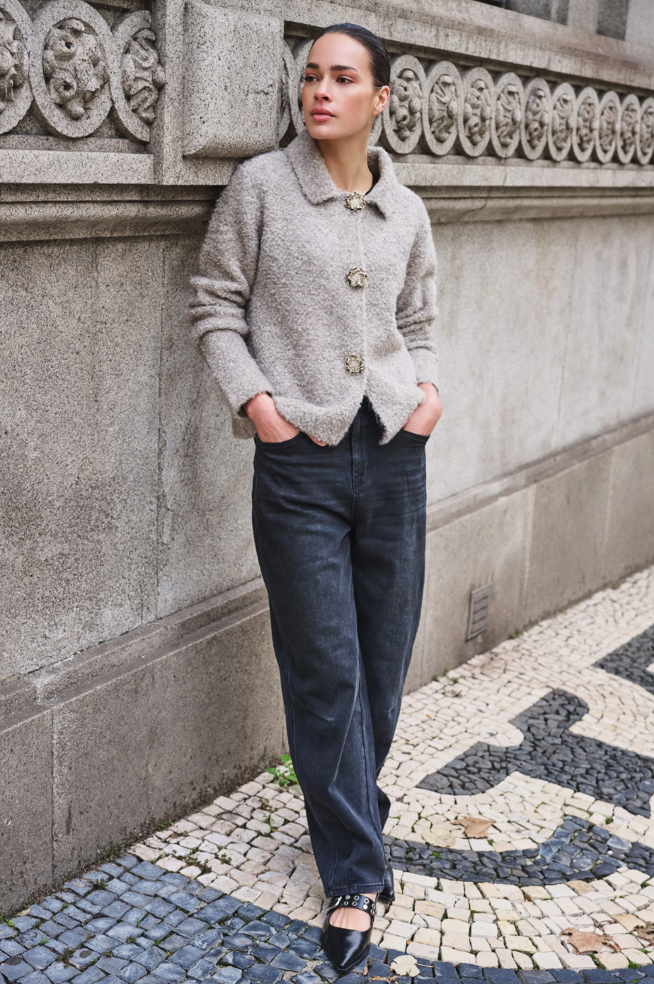 Bailey Charcoal Barrel Leg Jean