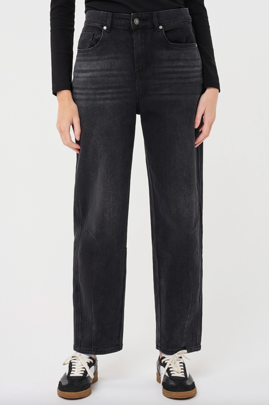 Bailey Charcoal Barrel Leg Jean