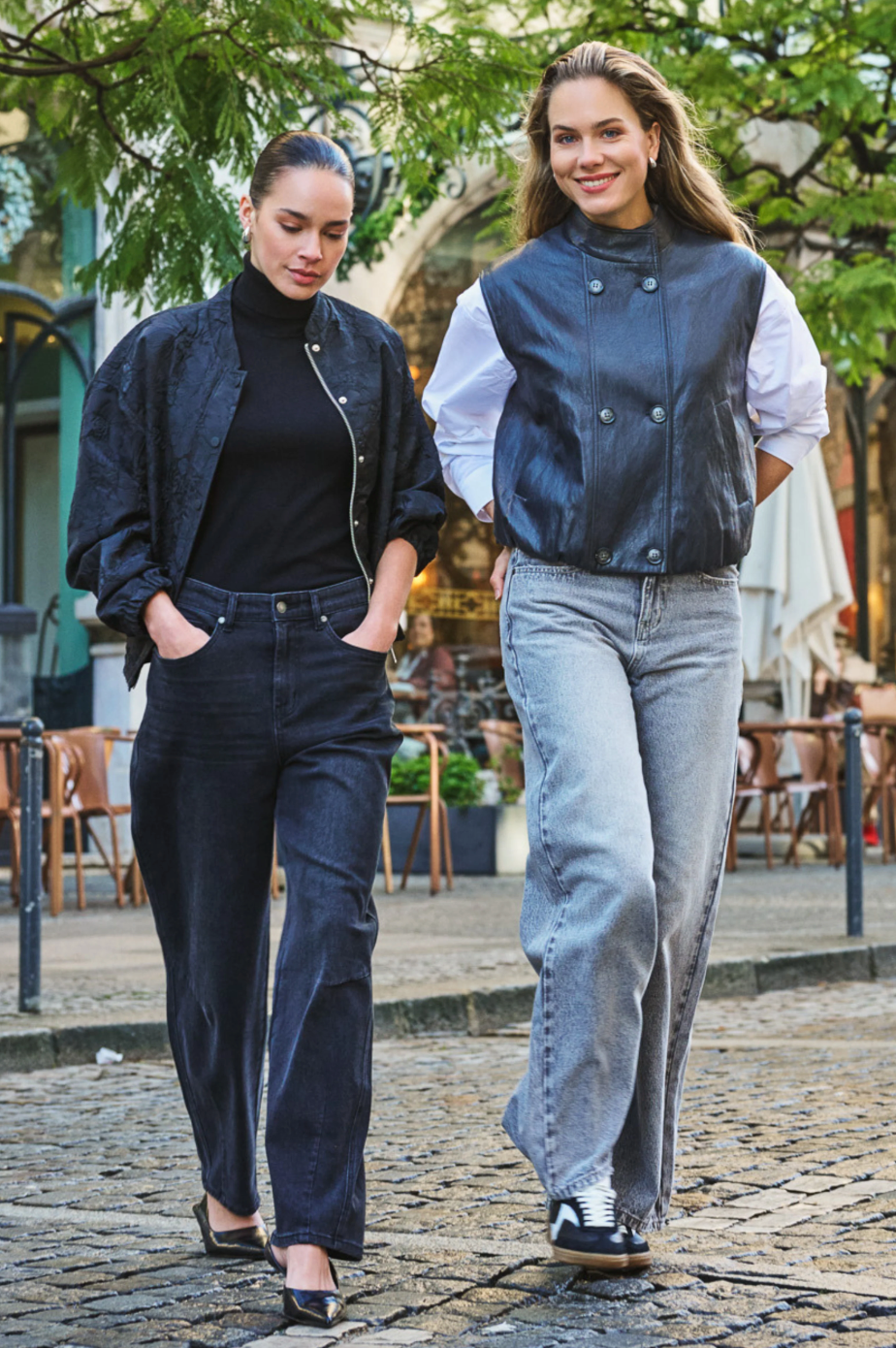 Bailey Charcoal Barrel Leg Jean