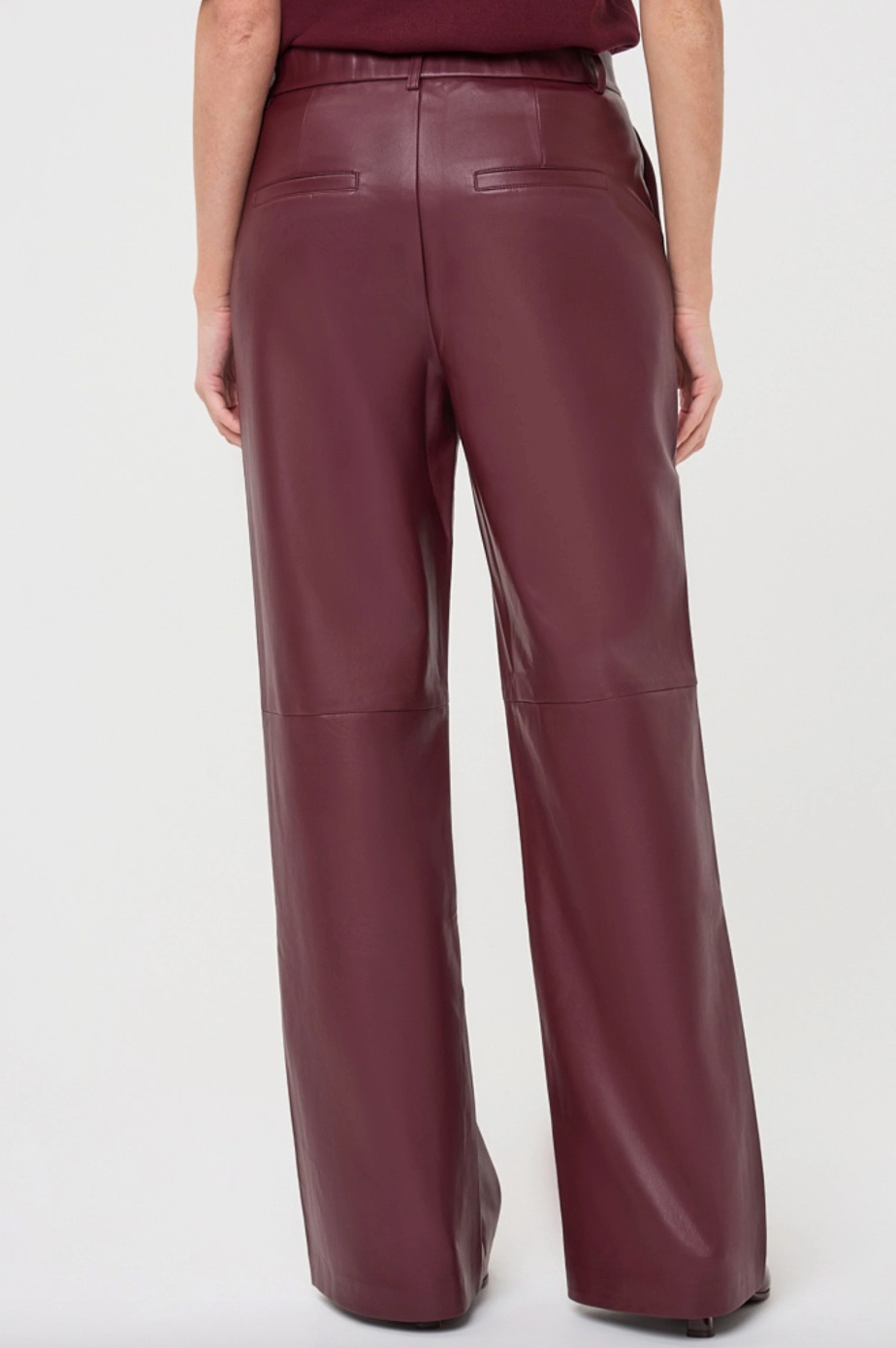 Stella Merlot Straight Leg Leather Trouser