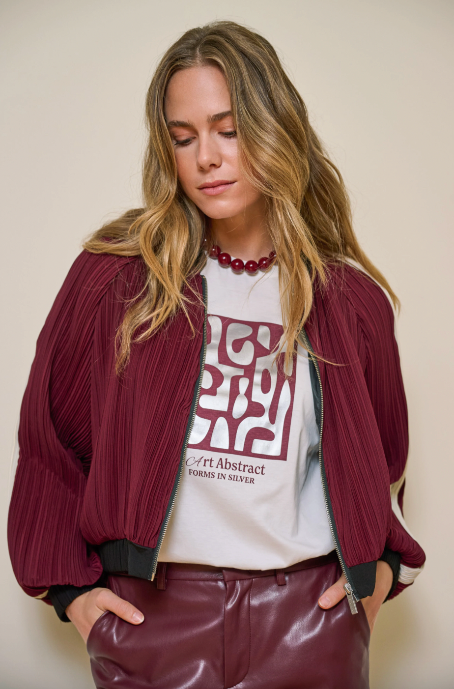 Aime Merlot Print T-Shirt