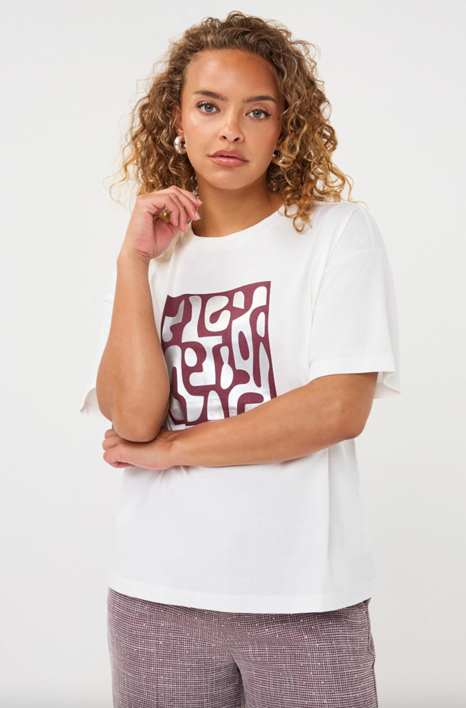 Aime Merlot Print T-Shirt