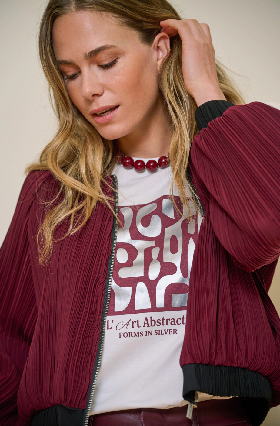 Aime Merlot Print T-Shirt