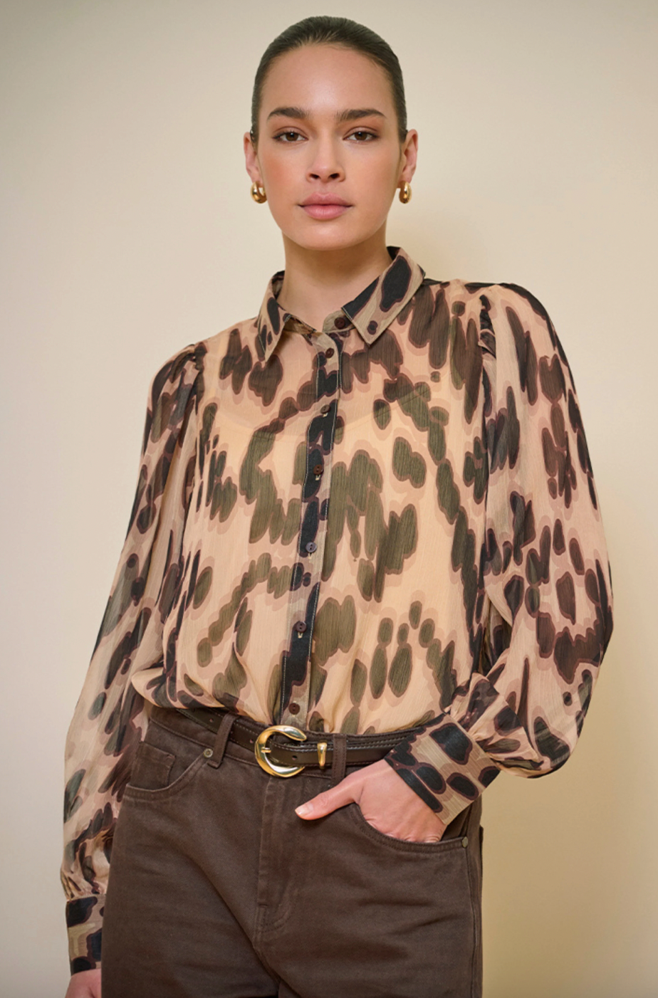 Alice Leopard Print Sheer Shirt