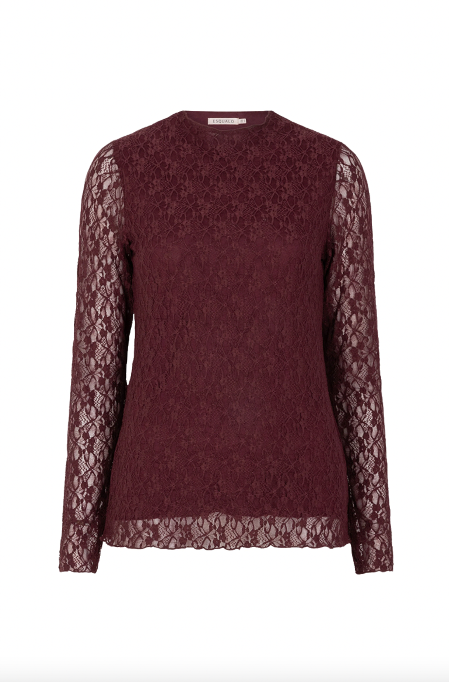 Glenda Merlot Long Sleeve Lace Top