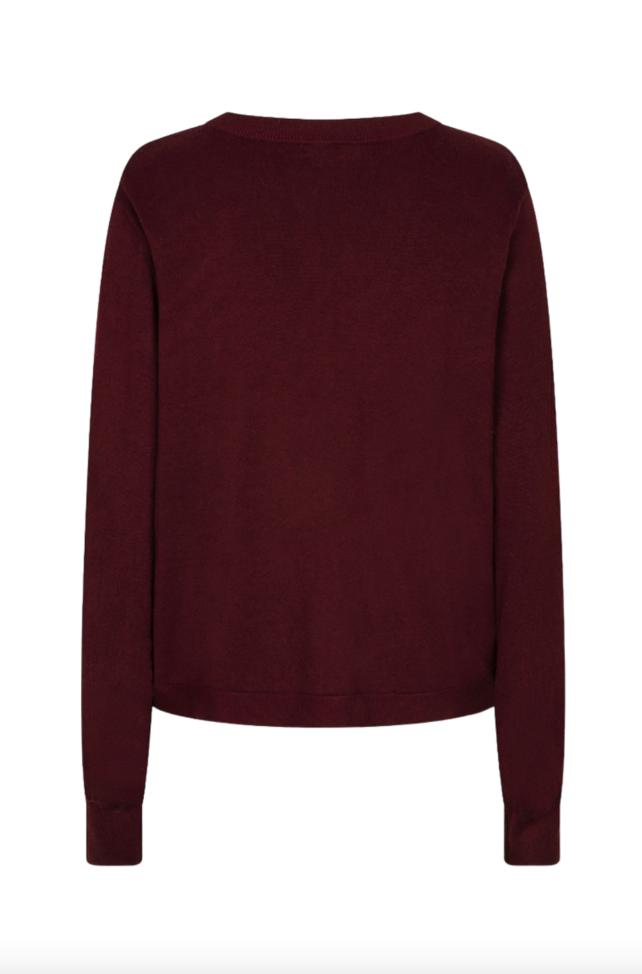 Joanina Merlot Button Detail Basic Knit