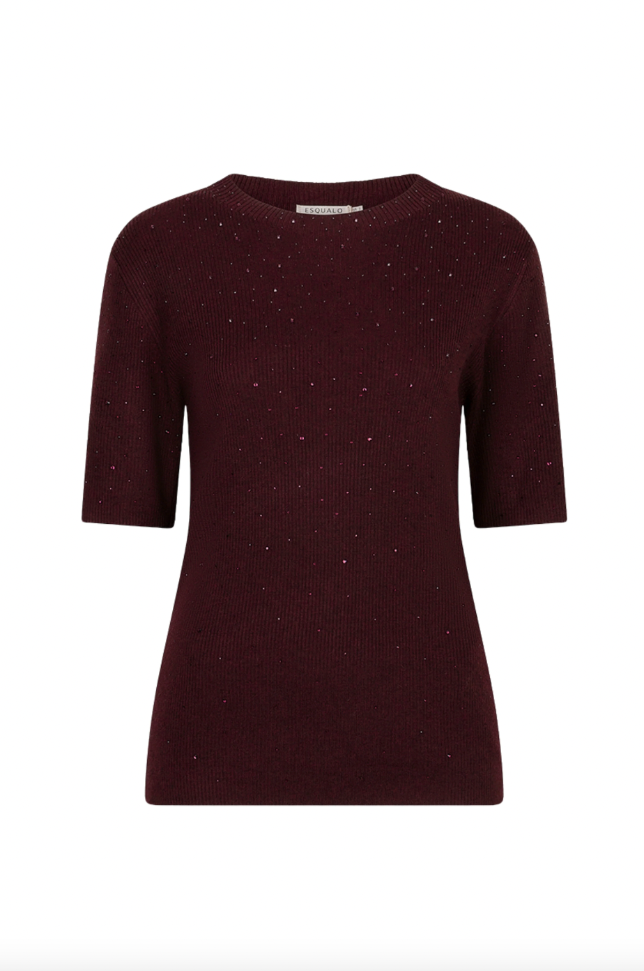Elena Merlot Sparkle Knit Top