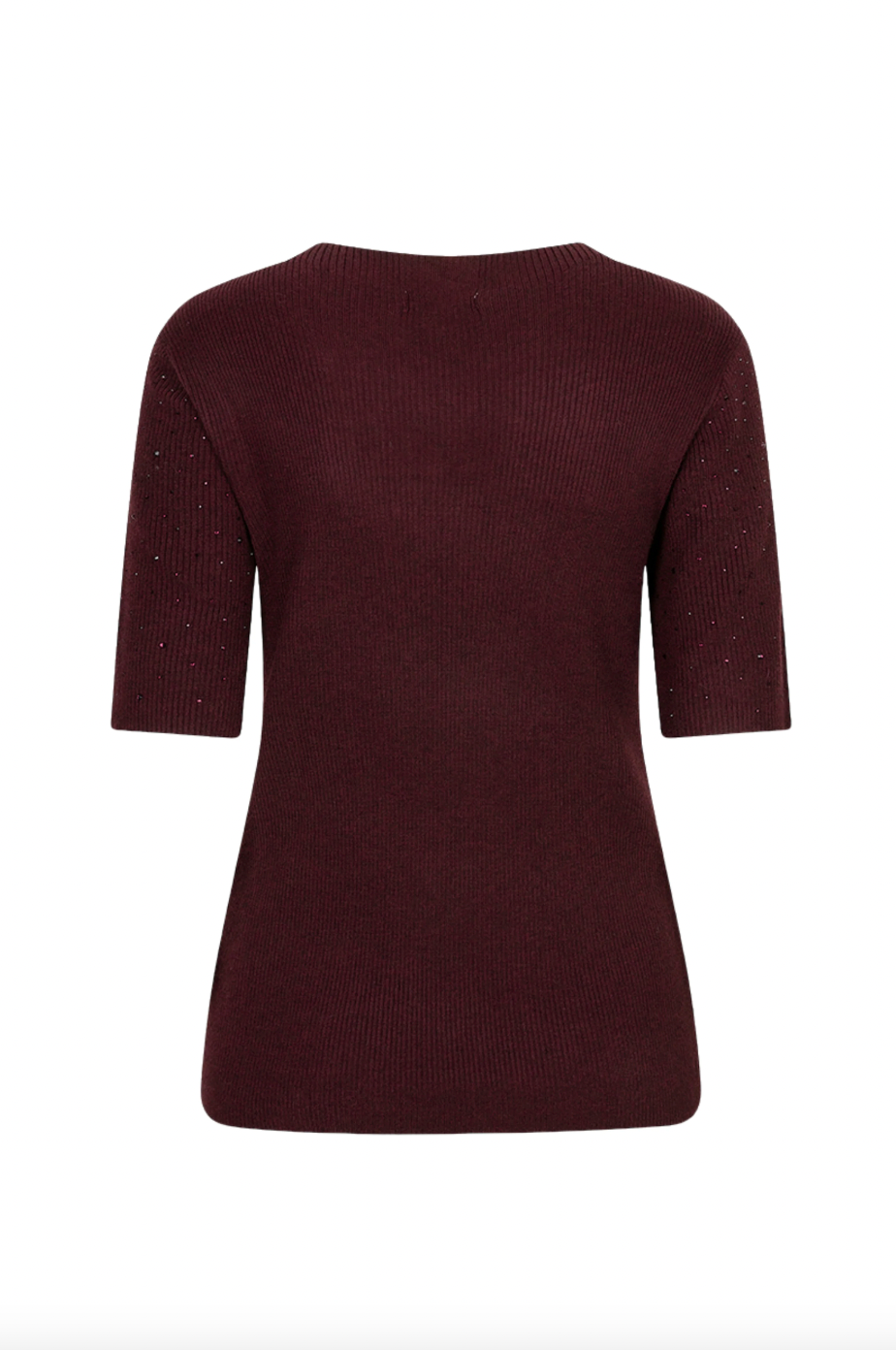 Elena Merlot Sparkle Knit Top
