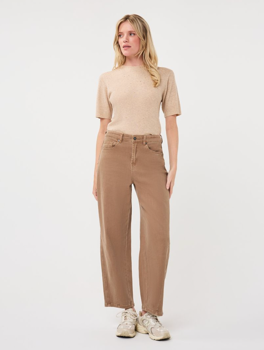 Elena Sand Sparkle Knit Top