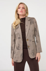 Libby Brown Blazer Paisley Check Print