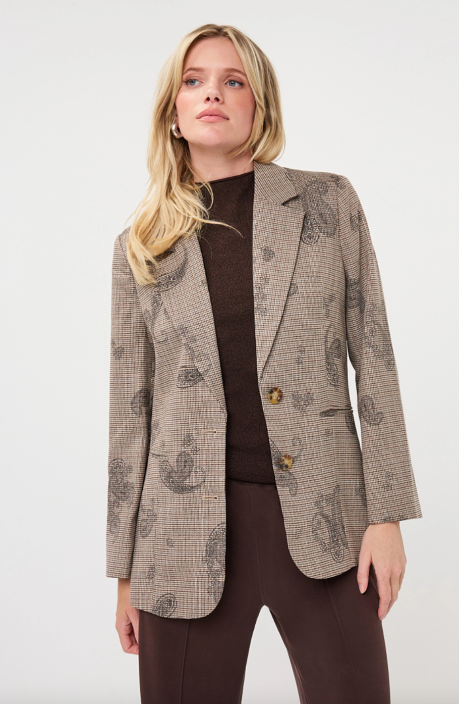 Libby Brown Blazer Paisley Check Print