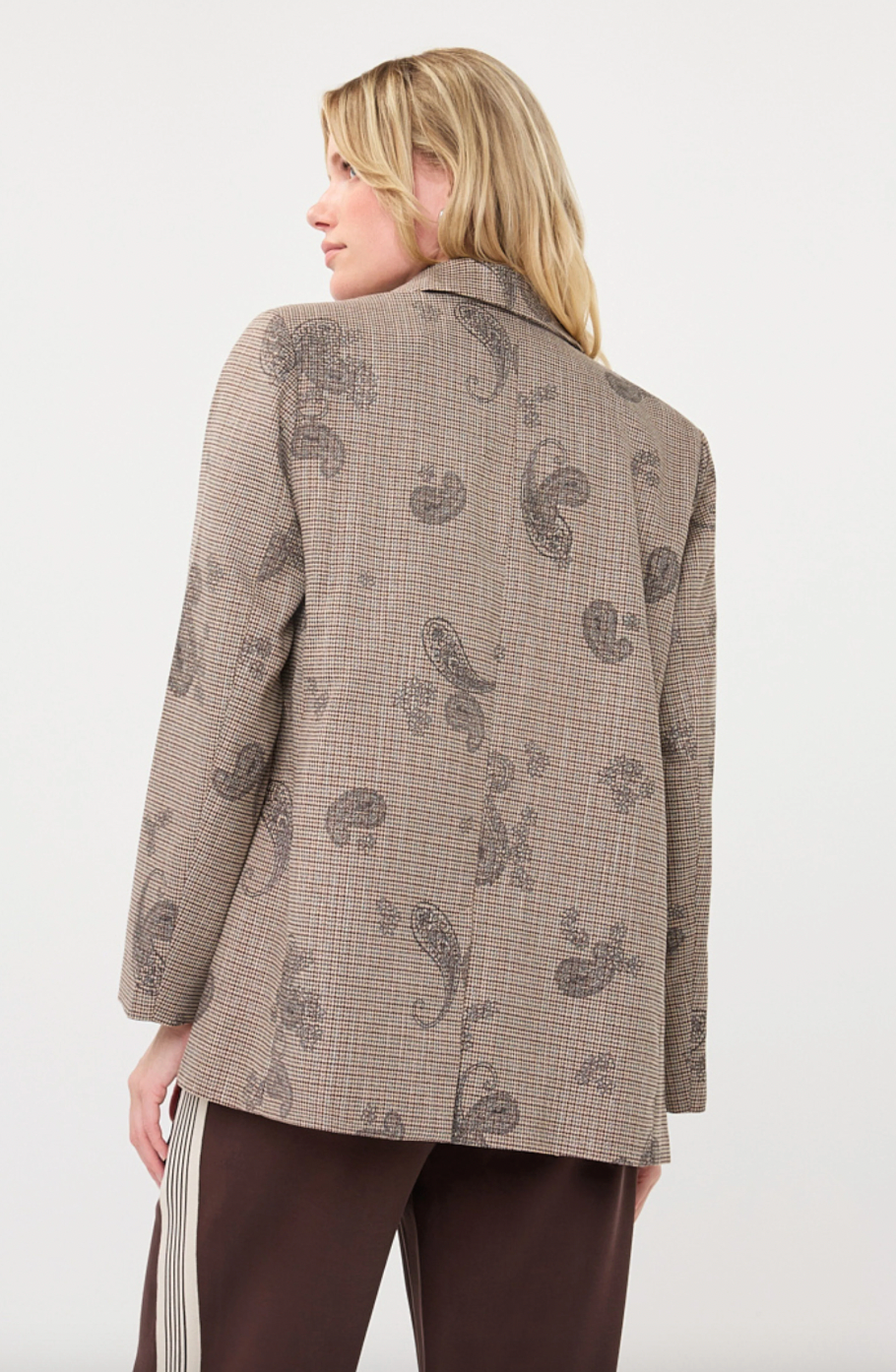 Libby Brown Blazer Paisley Check Print
