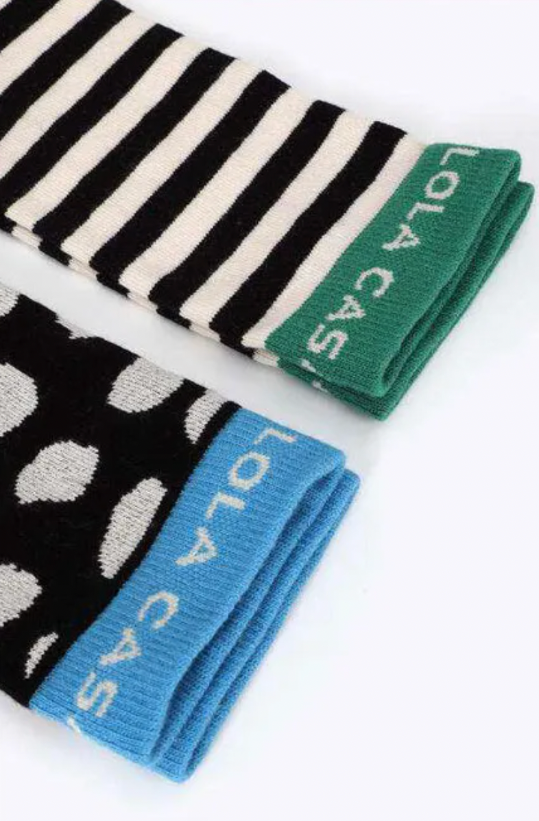 Fawn Spot/Stripe Printed Sock Pair