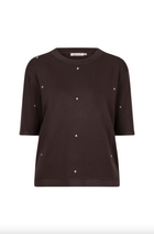 Sylvia Cacao Studded Sweater Top