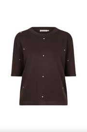 Sylvia Cacao Studded Sweater Top