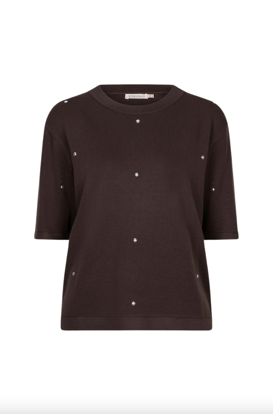 Sylvia Cacao Studded Sweater Top