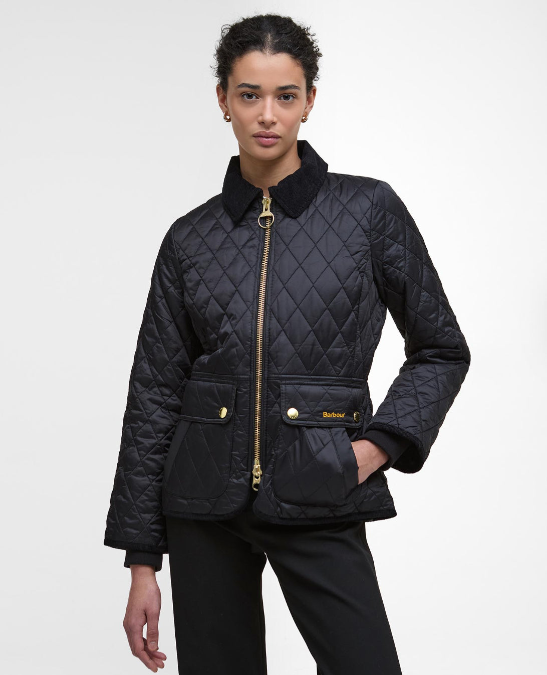 Barbour Beadnell Black Fitted Quilted Jacket