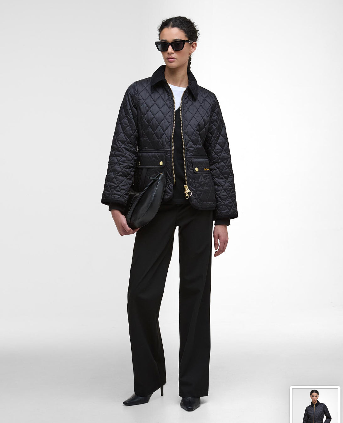 Barbour Beadnell Black Fitted Quilted Jacket