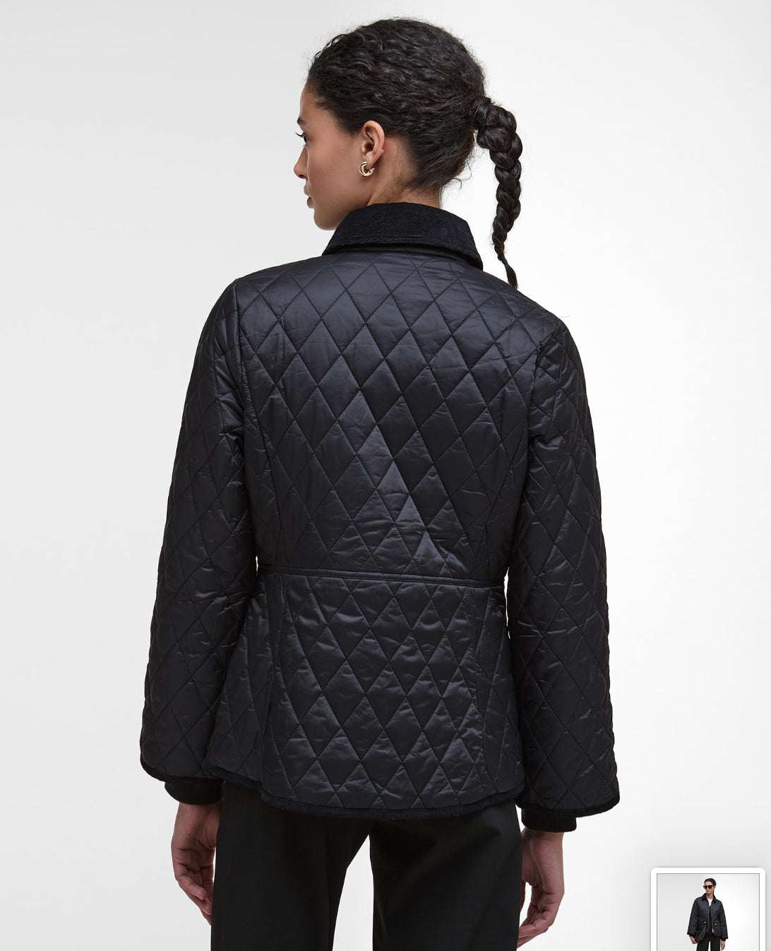 Barbour Beadnell Black Fitted Quilted Jacket