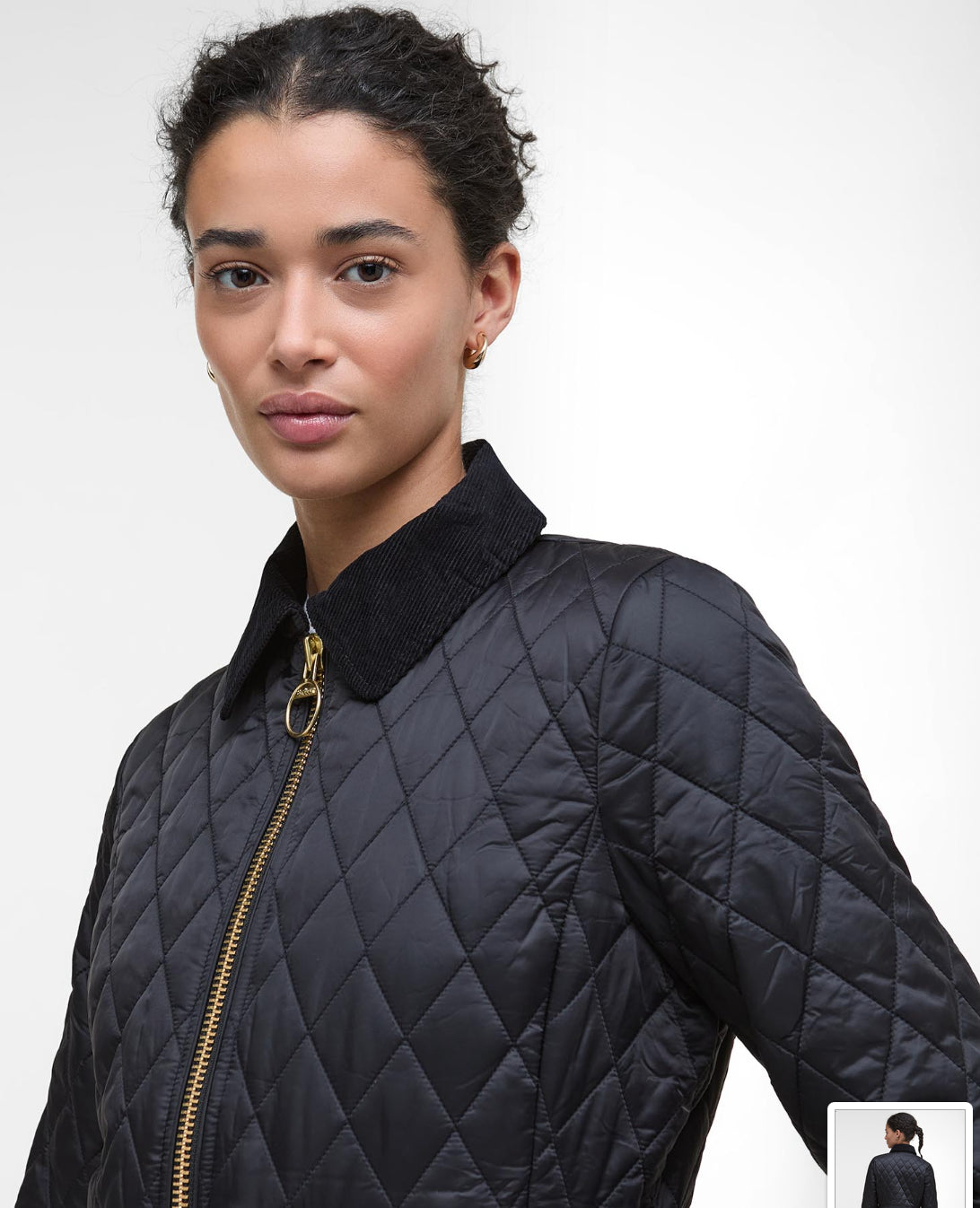 Barbour Beadnell Black Fitted Quilted Jacket