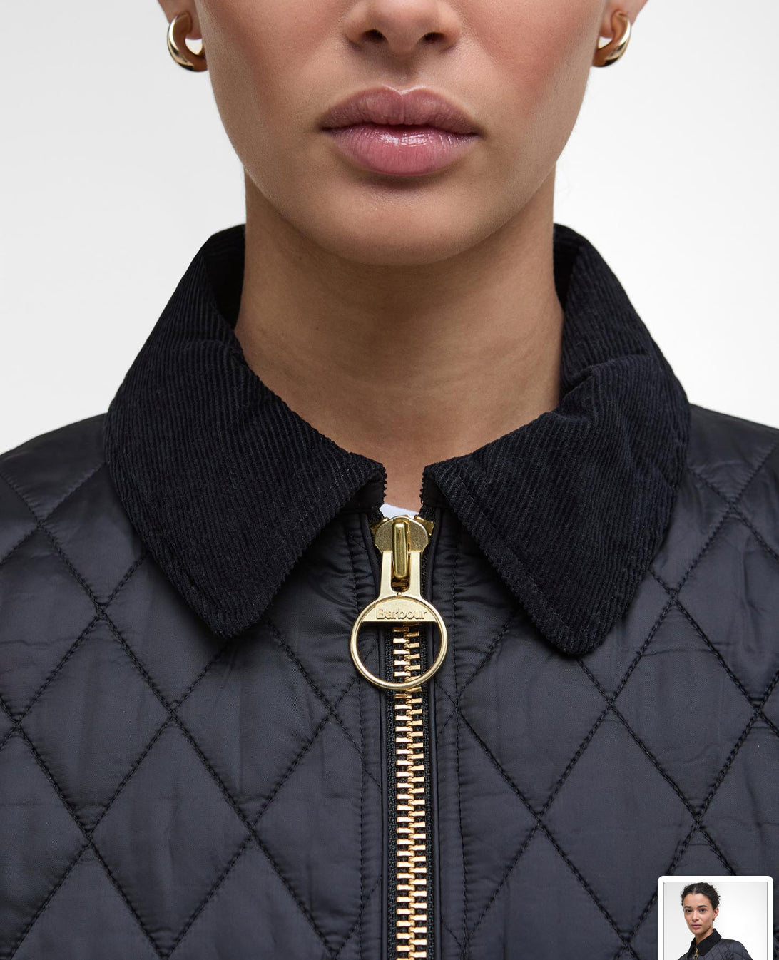 Barbour Beadnell Black Fitted Quilted Jacket