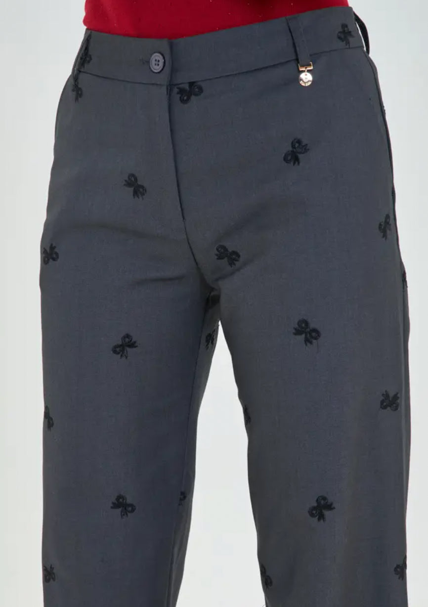 Bowie Grey Bow Pant