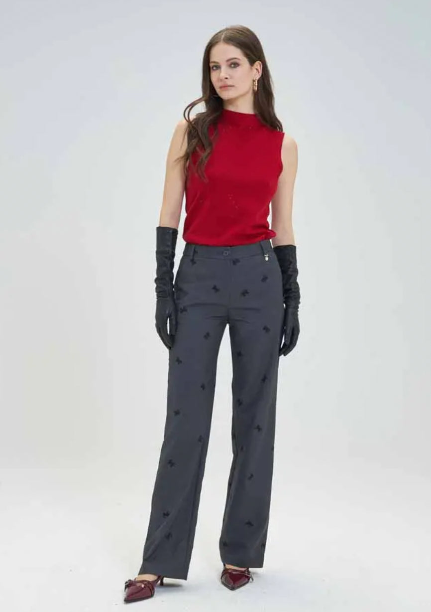 Bowie Grey Bow Pant