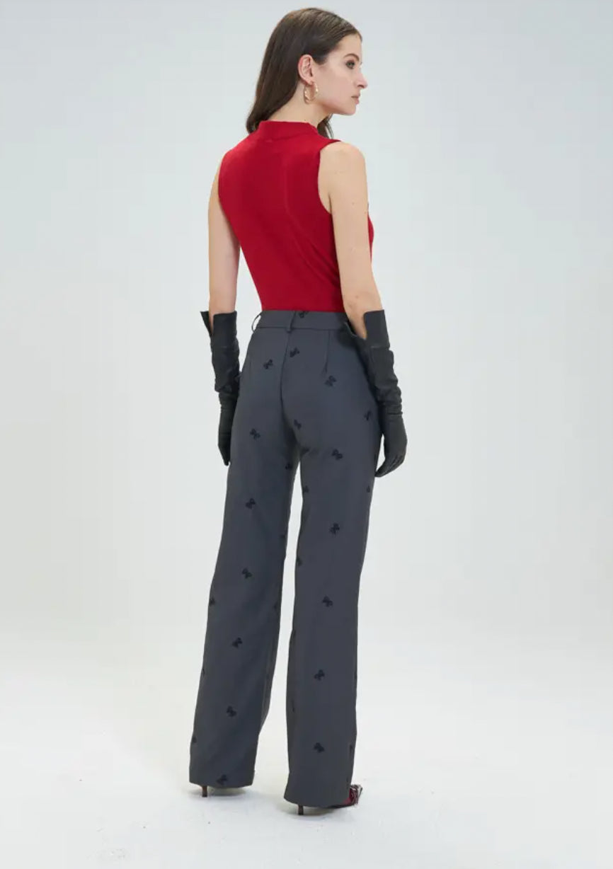 Bowie Grey Bow Pant