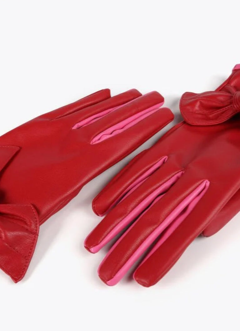 Lola Casa Mia Red & Pink Bow Glove