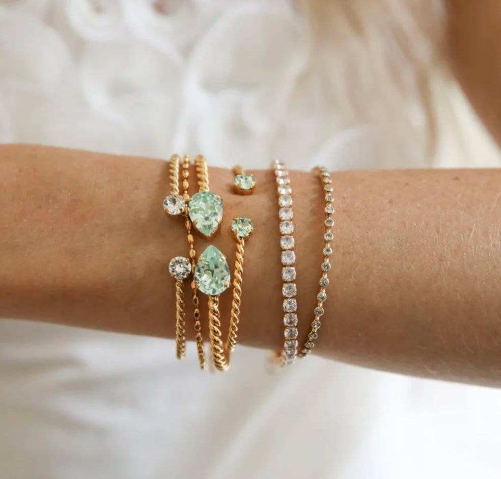 C Svedbom Green (Peridot) Mini Drop Bracelet
