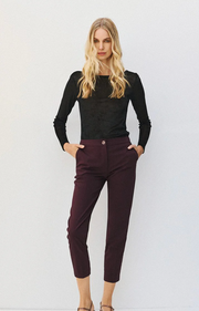 Kate Wine Ankle Length Trousers