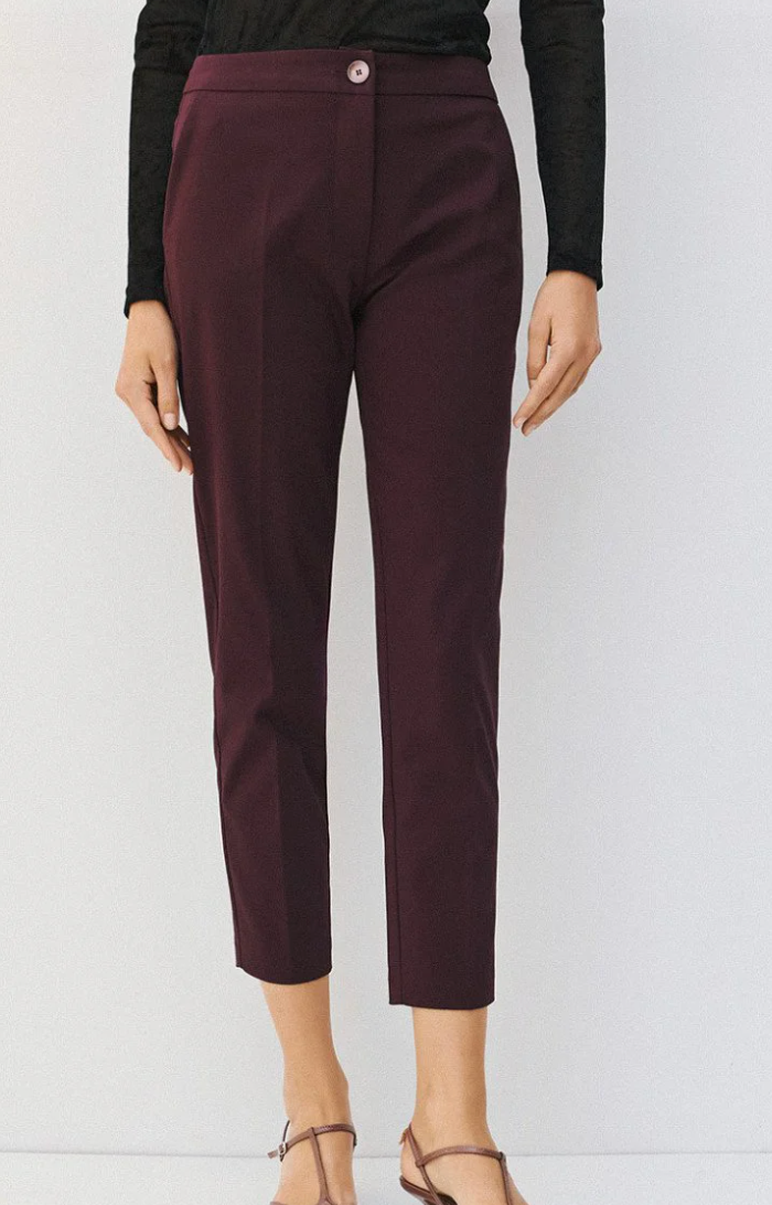 Kate Wine Ankle Length Trousers
