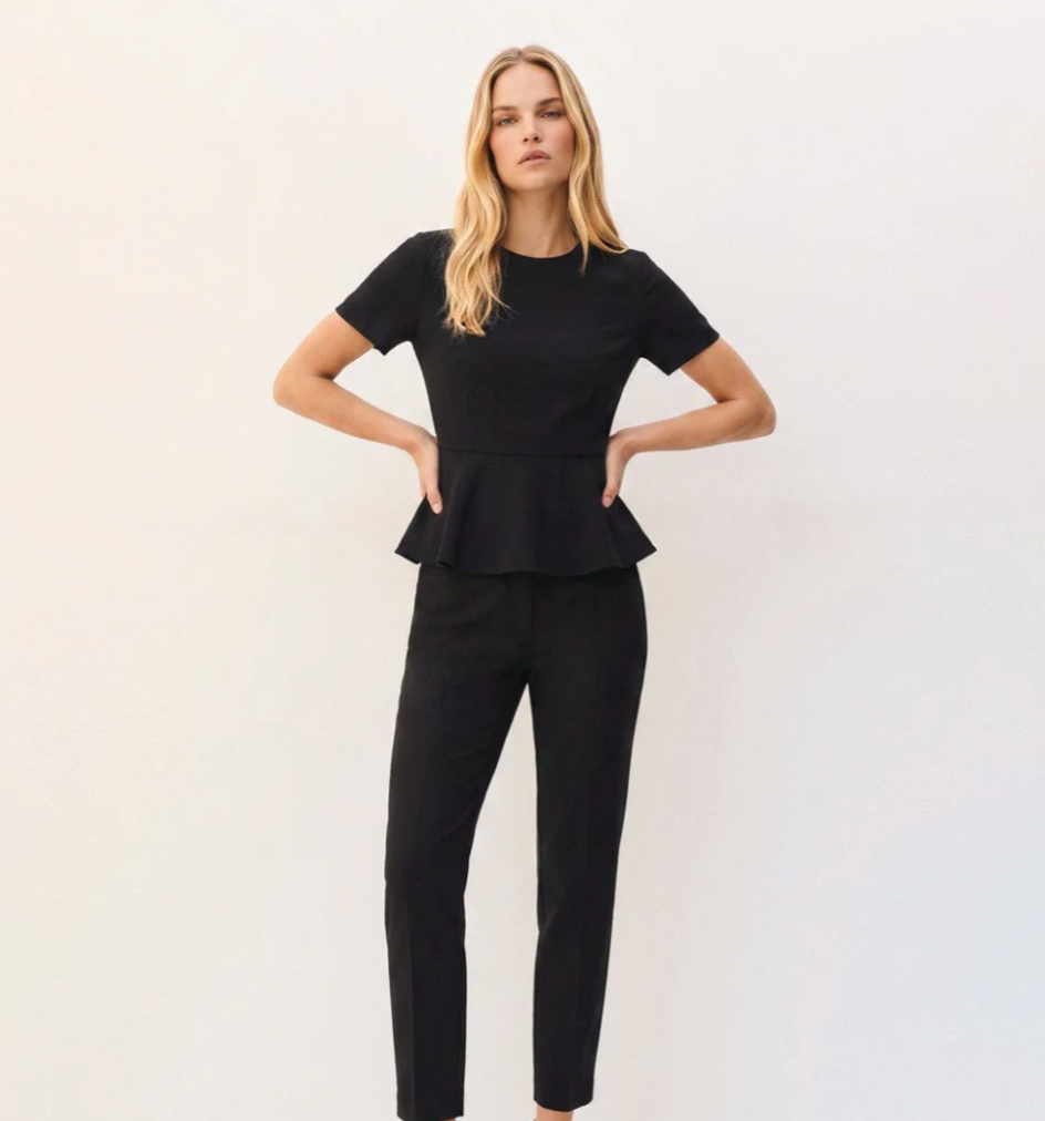Carrie Black Peplum Blouse