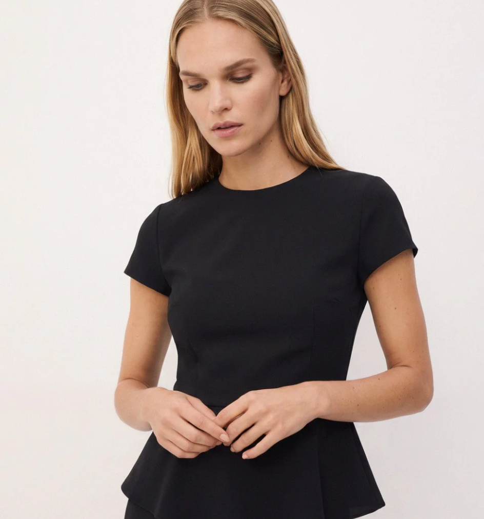 Carrie Black Peplum Blouse