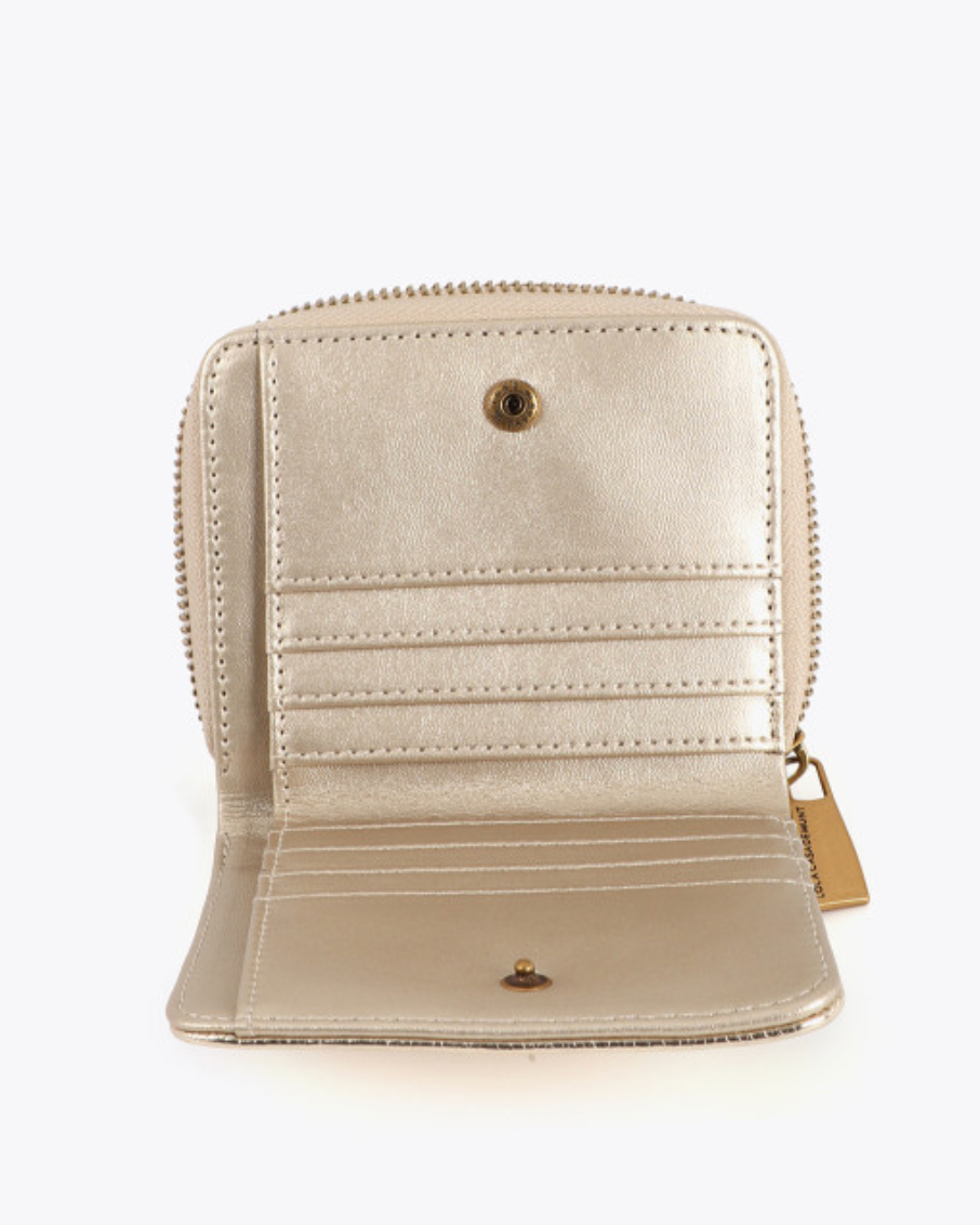 Lola Casademunt Gold Metallic Wallet