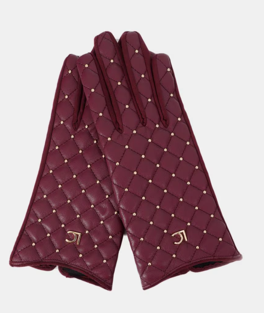 Sutton Burgundy Stud Glove