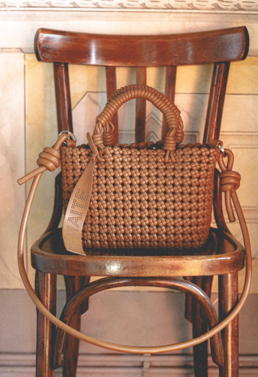Solene Brown Knotted Crossbody Bag