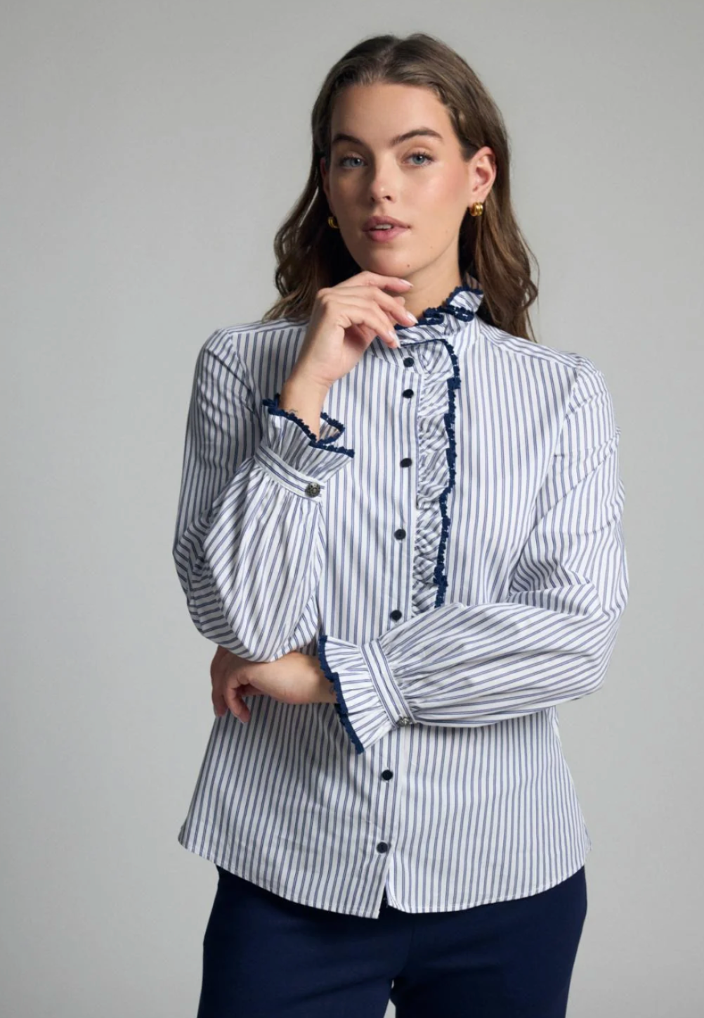 Atina Navy Striped Bariloche Shirt