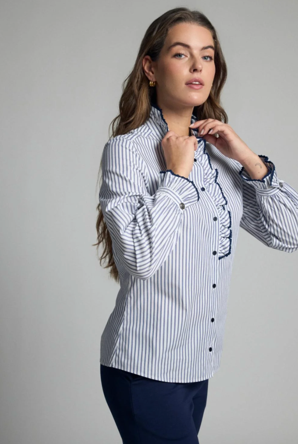 Atina Navy Striped Bariloche Shirt