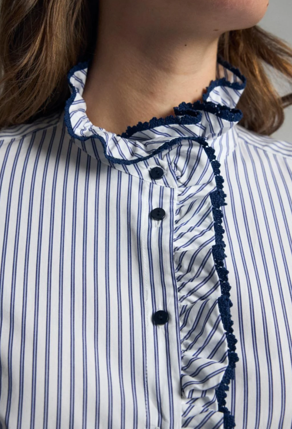 Atina Navy Striped Bariloche Shirt