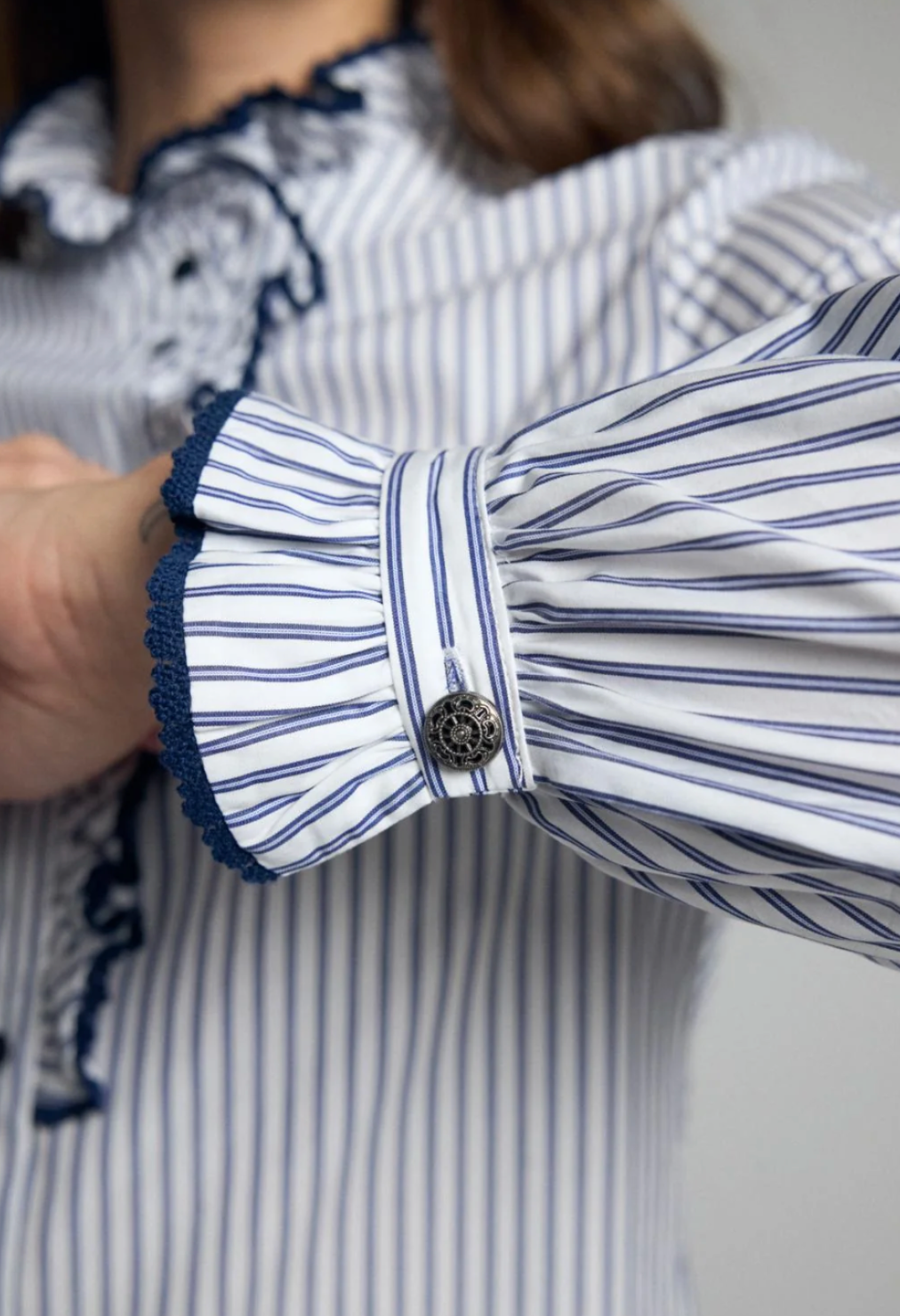 Atina Navy Striped Bariloche Shirt
