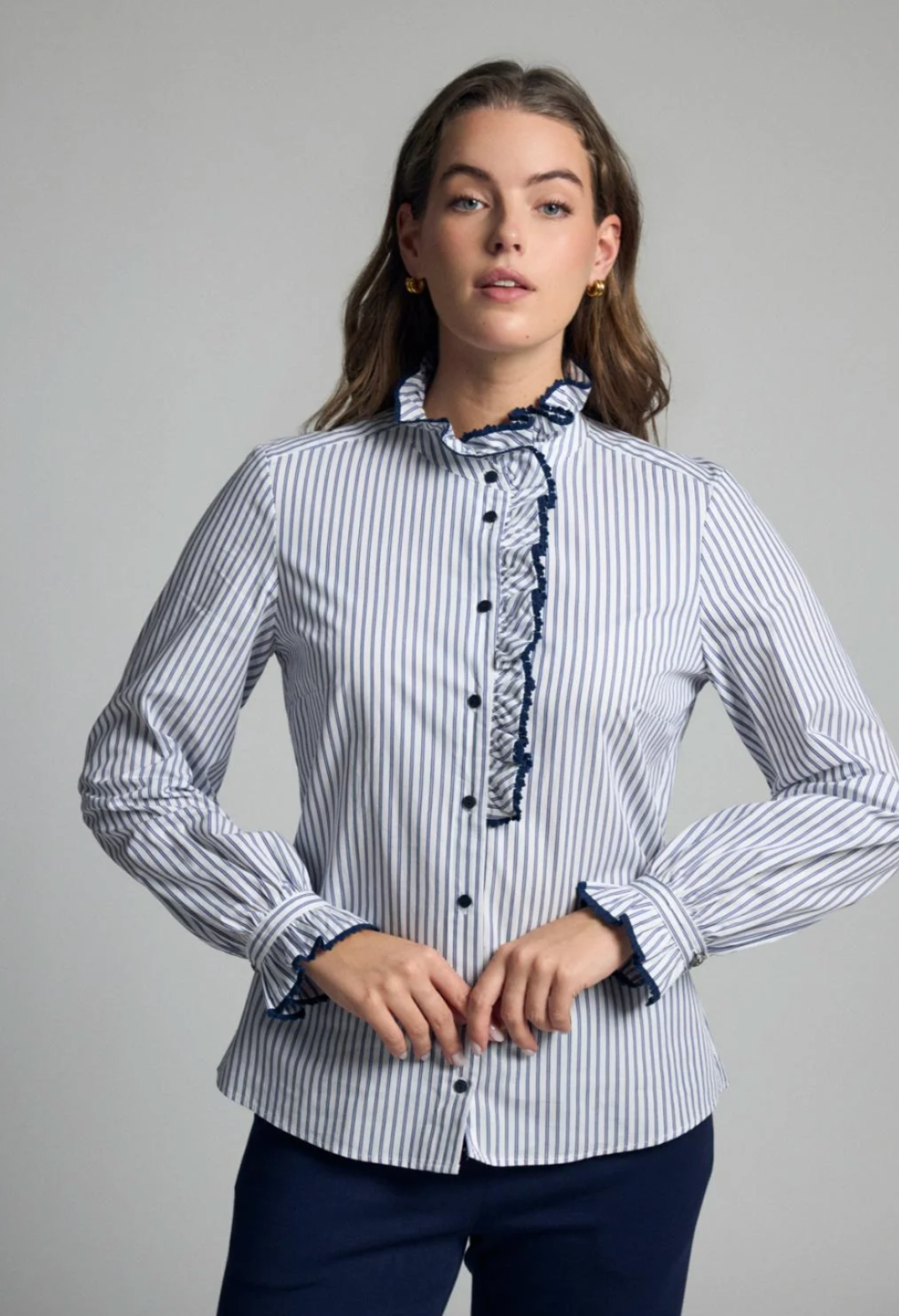 Atina Navy Striped Bariloche Shirt