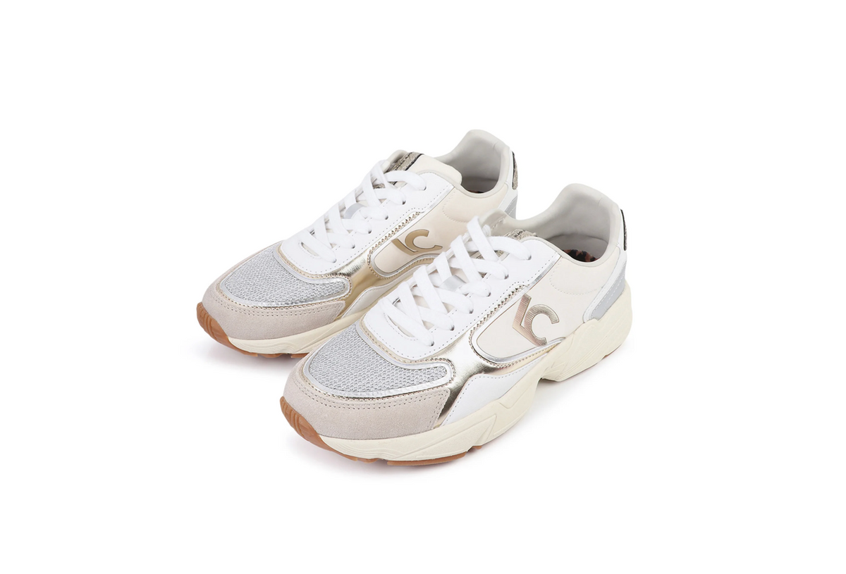 Lola Cream & Gold Trainer