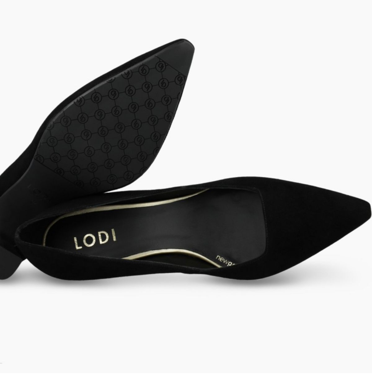 Lodi Genius Black Suede Low Heel