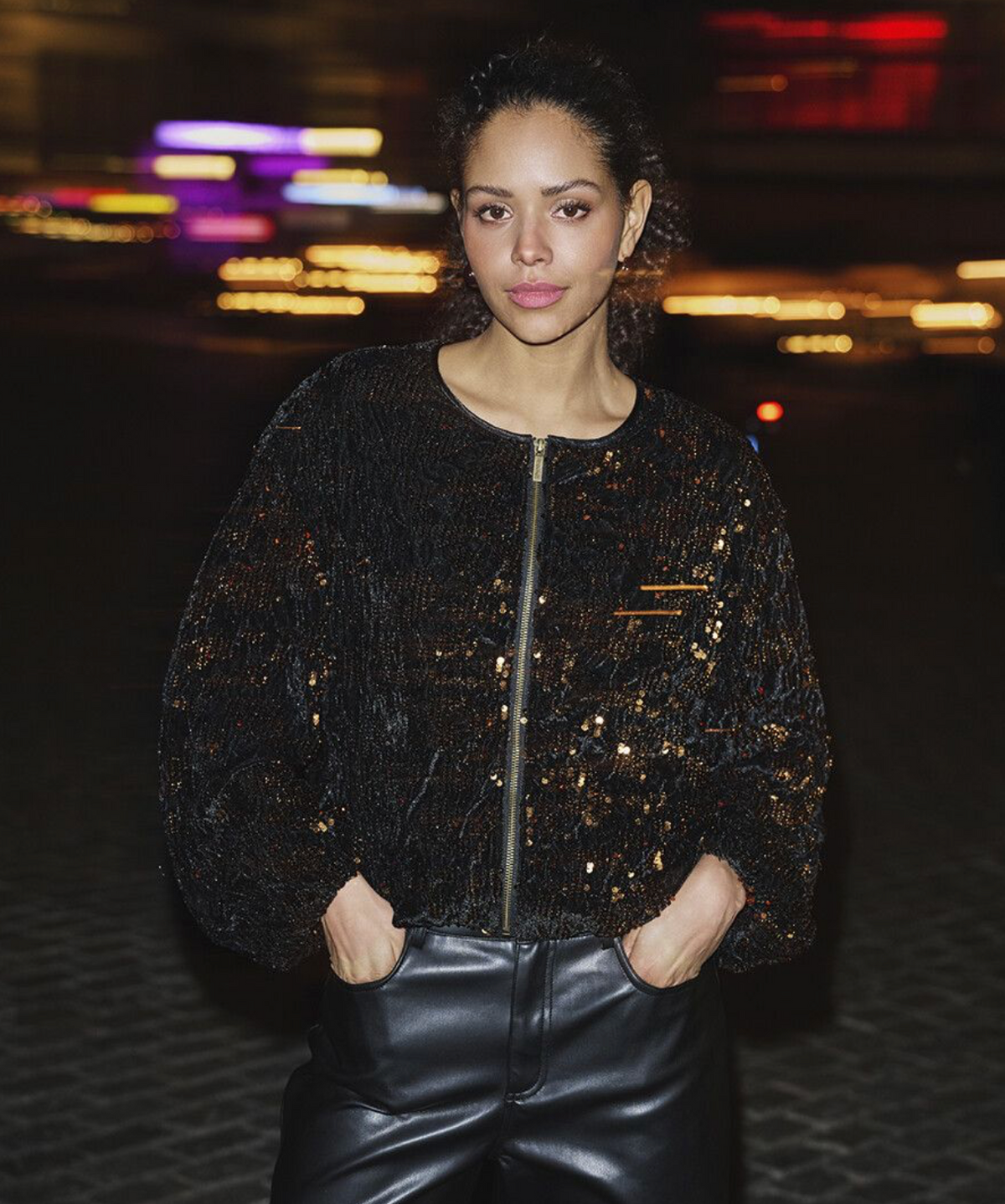 Christina Black Sequin Jacket