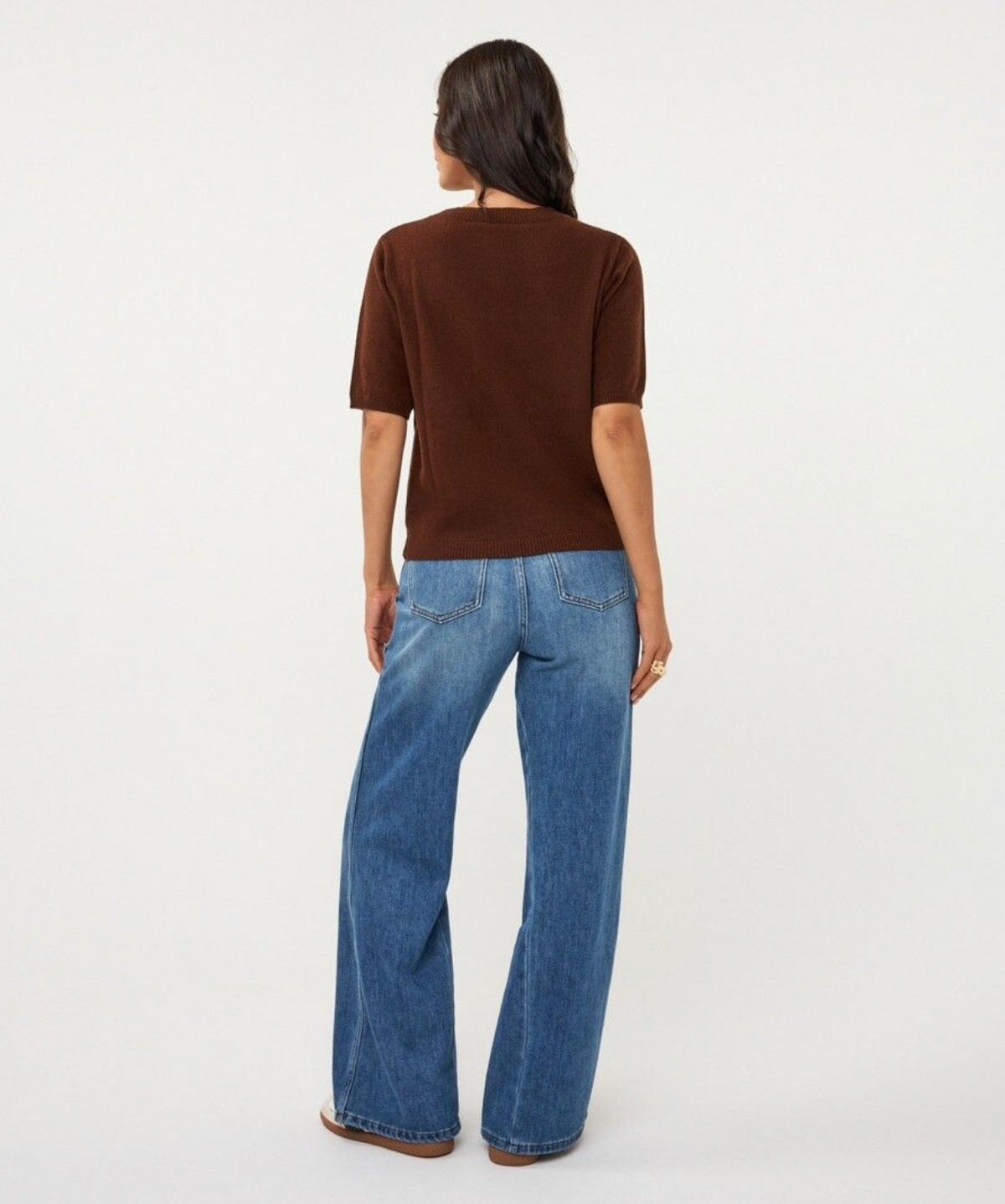 Natalie Coffee Sequin Flower Knit