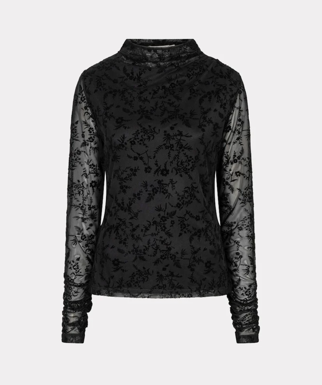 Ivy Black Floral Mesh Top
