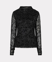 Ivy Black Floral Mesh Top